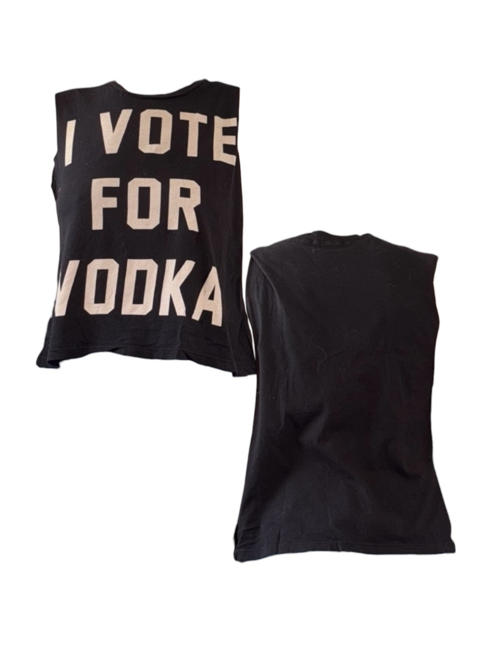 Black I Vote For Vodka Top